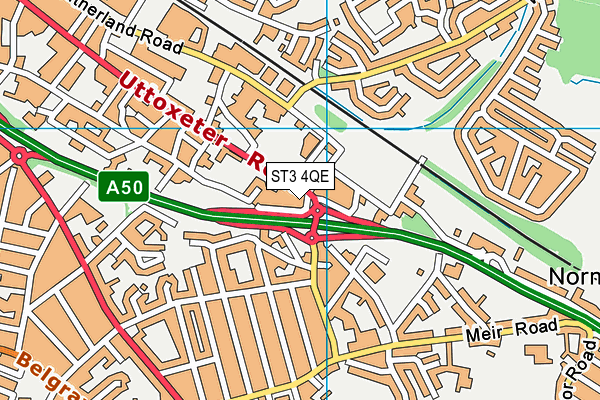 ST3 4QE map - OS VectorMap District (Ordnance Survey)