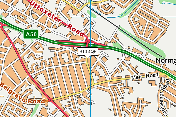 ST3 4QF map - OS VectorMap District (Ordnance Survey)