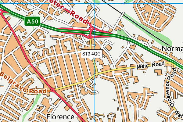 ST3 4QG map - OS VectorMap District (Ordnance Survey)