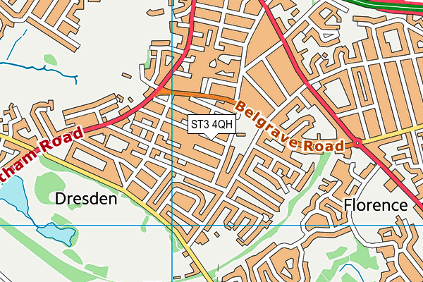 ST3 4QH map - OS VectorMap District (Ordnance Survey)