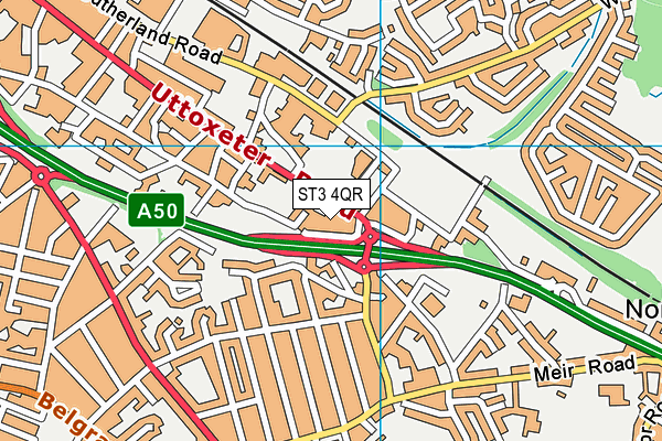 ST3 4QR map - OS VectorMap District (Ordnance Survey)