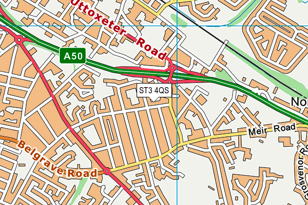 ST3 4QS map - OS VectorMap District (Ordnance Survey)