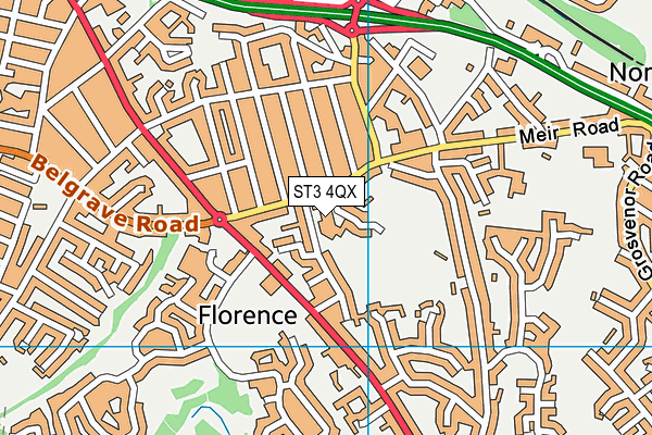 ST3 4QX map - OS VectorMap District (Ordnance Survey)