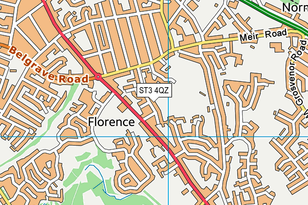 ST3 4QZ map - OS VectorMap District (Ordnance Survey)