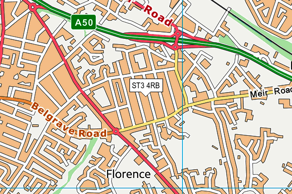 ST3 4RB map - OS VectorMap District (Ordnance Survey)