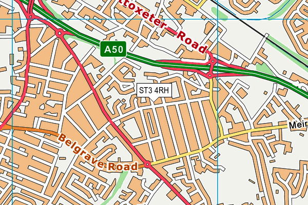 ST3 4RH map - OS VectorMap District (Ordnance Survey)