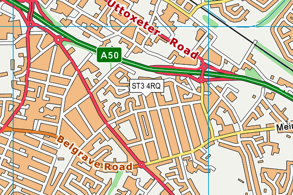 ST3 4RQ map - OS VectorMap District (Ordnance Survey)