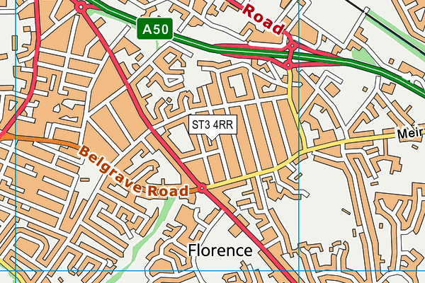 ST3 4RR map - OS VectorMap District (Ordnance Survey)