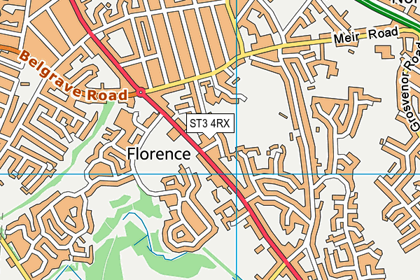 ST3 4RX map - OS VectorMap District (Ordnance Survey)