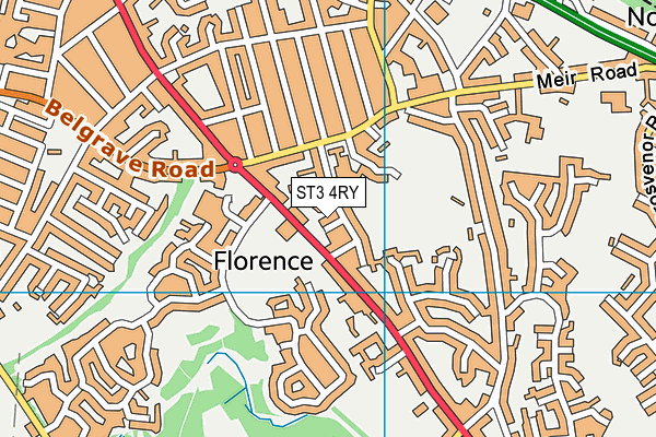 ST3 4RY map - OS VectorMap District (Ordnance Survey)