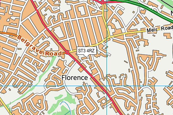 ST3 4RZ map - OS VectorMap District (Ordnance Survey)