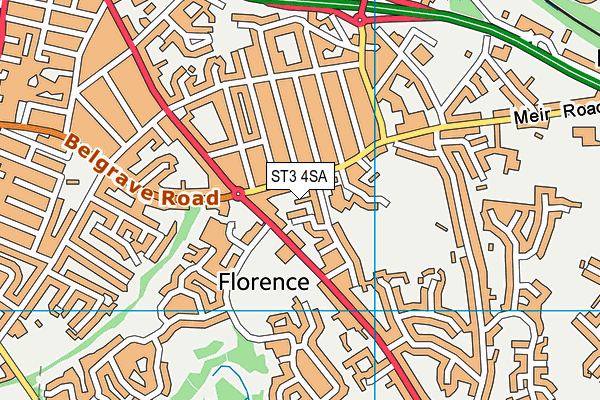 ST3 4SA map - OS VectorMap District (Ordnance Survey)