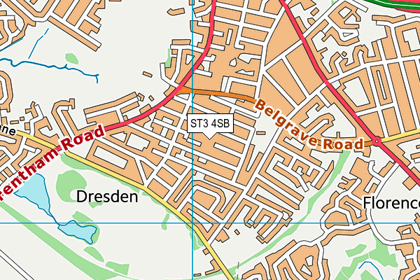 ST3 4SB map - OS VectorMap District (Ordnance Survey)