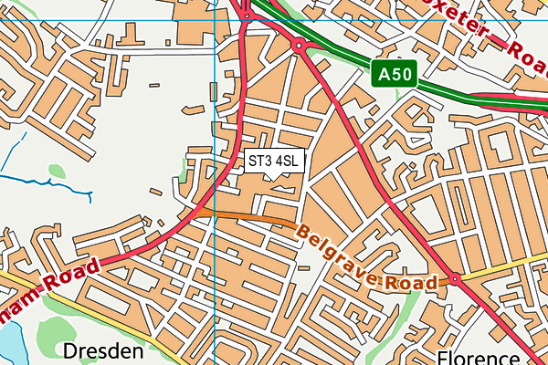 ST3 4SL map - OS VectorMap District (Ordnance Survey)