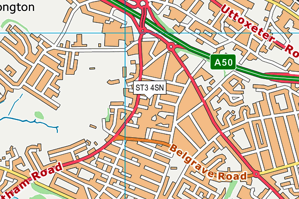 ST3 4SN map - OS VectorMap District (Ordnance Survey)