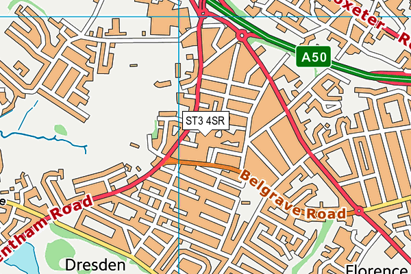 ST3 4SR map - OS VectorMap District (Ordnance Survey)