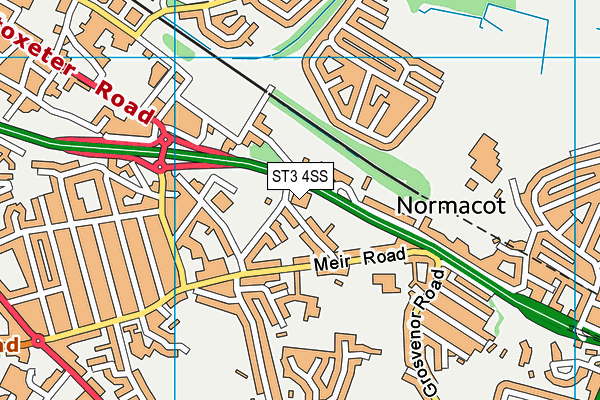 ST3 4SS map - OS VectorMap District (Ordnance Survey)