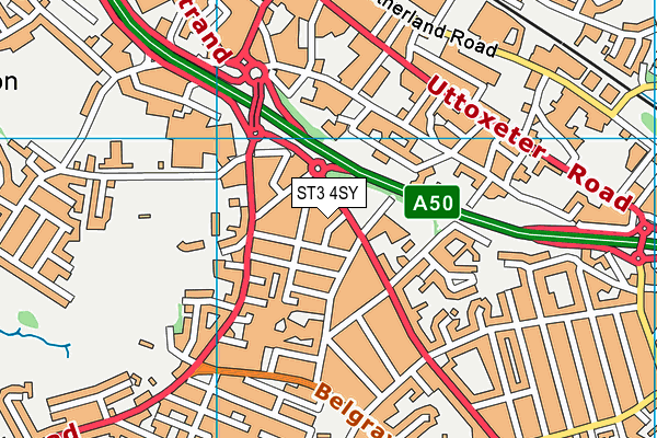 ST3 4SY map - OS VectorMap District (Ordnance Survey)