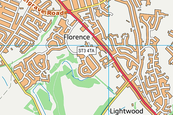 ST3 4TA map - OS VectorMap District (Ordnance Survey)