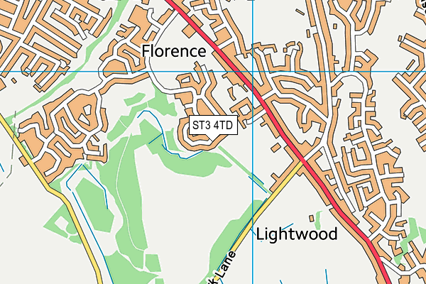 ST3 4TD map - OS VectorMap District (Ordnance Survey)