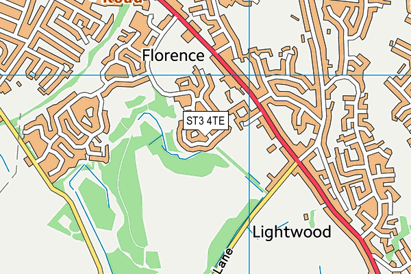 ST3 4TE map - OS VectorMap District (Ordnance Survey)