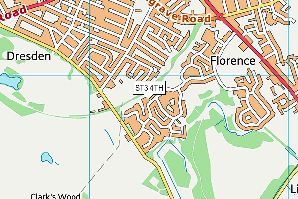 ST3 4TH map - OS VectorMap District (Ordnance Survey)