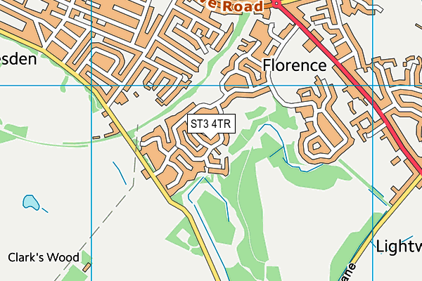 ST3 4TR map - OS VectorMap District (Ordnance Survey)