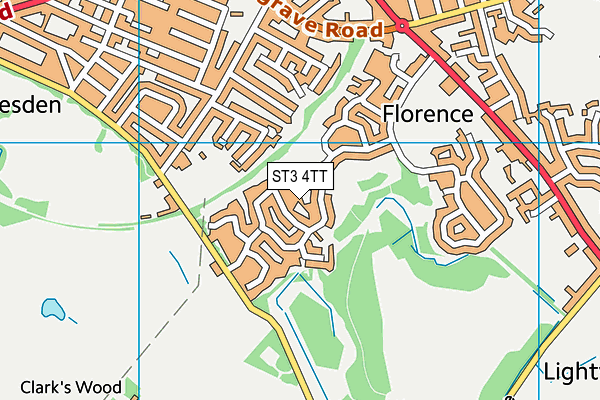 ST3 4TT map - OS VectorMap District (Ordnance Survey)