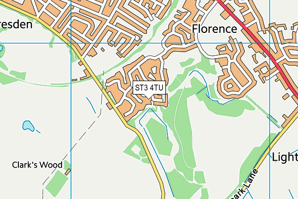 ST3 4TU map - OS VectorMap District (Ordnance Survey)