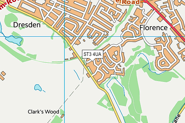 ST3 4UA map - OS VectorMap District (Ordnance Survey)