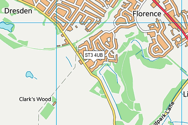ST3 4UB map - OS VectorMap District (Ordnance Survey)