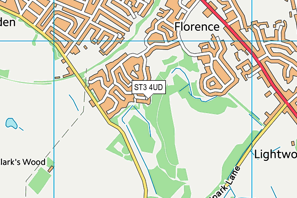 ST3 4UD map - OS VectorMap District (Ordnance Survey)