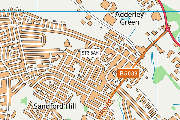 ST3 5AH map - OS VectorMap District (Ordnance Survey)