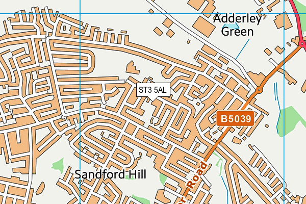 ST3 5AL map - OS VectorMap District (Ordnance Survey)