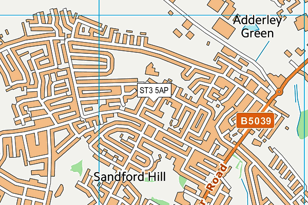 ST3 5AP map - OS VectorMap District (Ordnance Survey)