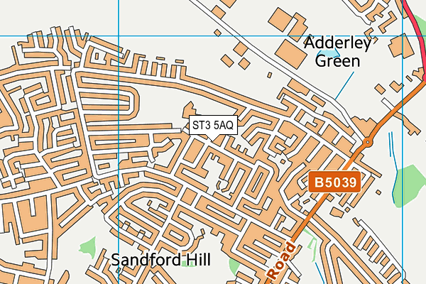 Sandford Hill Primary School map (ST3 5AQ) - OS VectorMap District (Ordnance Survey)