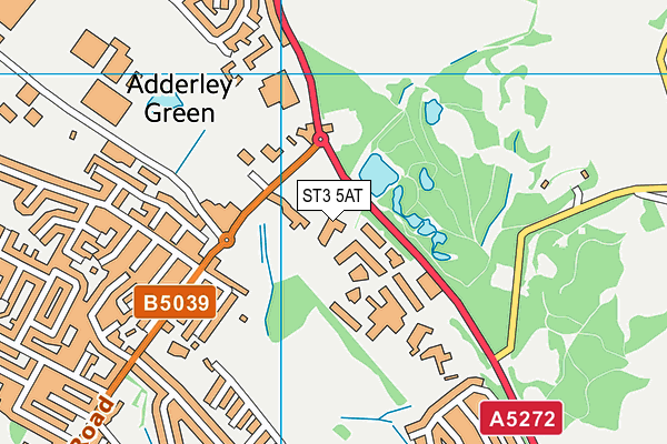 ST3 5AT map - OS VectorMap District (Ordnance Survey)