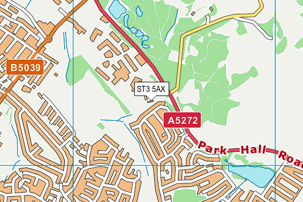 ST3 5AX map - OS VectorMap District (Ordnance Survey)