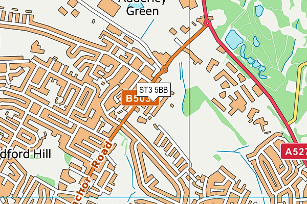 ST3 5BB map - OS VectorMap District (Ordnance Survey)