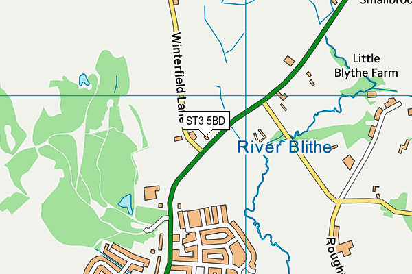 ST3 5BD map - OS VectorMap District (Ordnance Survey)