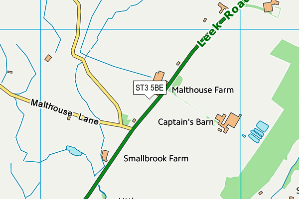 ST3 5BE map - OS VectorMap District (Ordnance Survey)