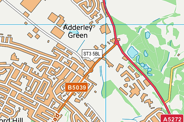 ST3 5BL map - OS VectorMap District (Ordnance Survey)