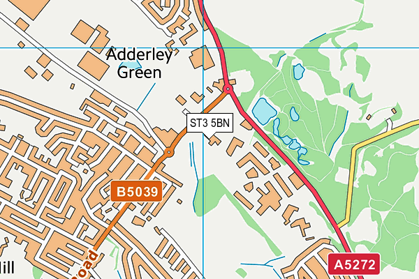 ST3 5BN map - OS VectorMap District (Ordnance Survey)