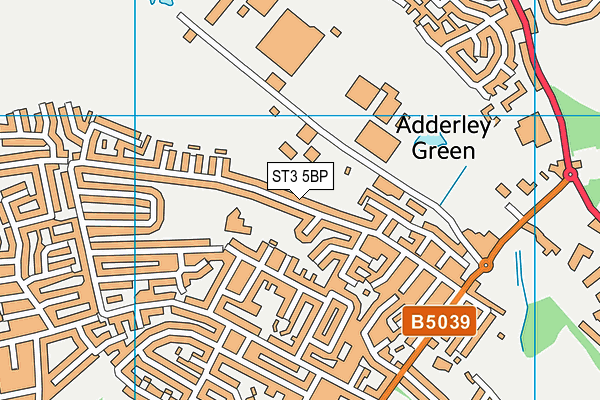 ST3 5BP map - OS VectorMap District (Ordnance Survey)