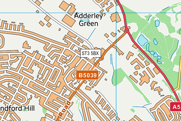 ST3 5BX map - OS VectorMap District (Ordnance Survey)