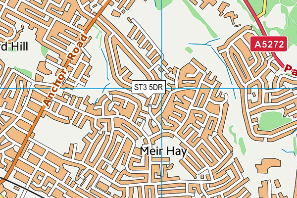 ST3 5DR map - OS VectorMap District (Ordnance Survey)