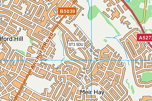 ST3 5DU map - OS VectorMap District (Ordnance Survey)