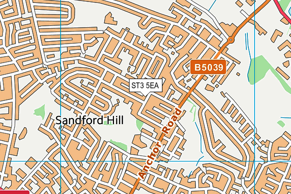 ST3 5EA map - OS VectorMap District (Ordnance Survey)