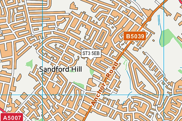 ST3 5EB map - OS VectorMap District (Ordnance Survey)