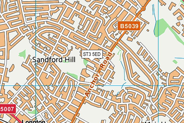 ST3 5ED map - OS VectorMap District (Ordnance Survey)